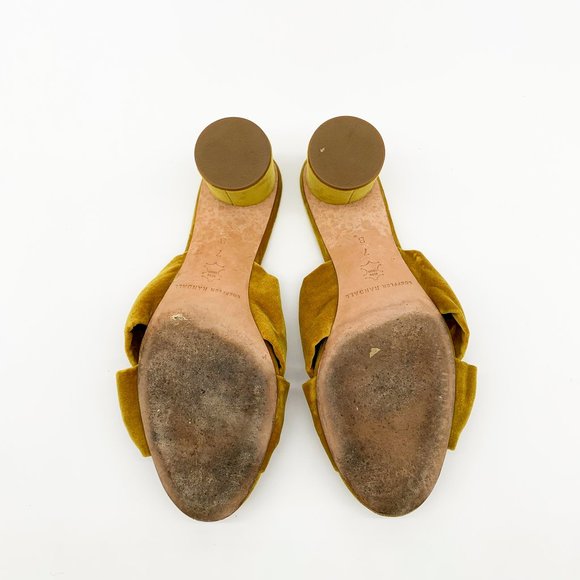 LOEFFLER RANDAL Celeste Mid Heel Knot Velvet Gold - Picture 7 of 8